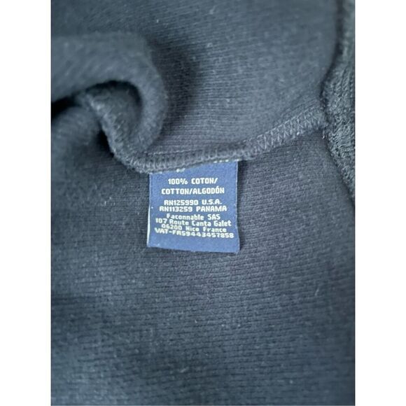 Falconnable Navy Blue Quarter Zip Cotton Pullover Sweater XL - Picture 4 of 5